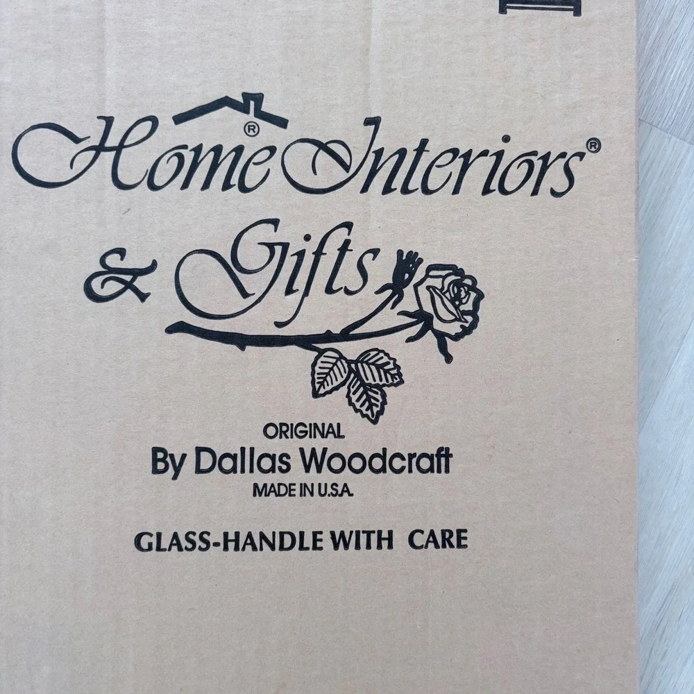 Home Interiors & Gifts Vintage Santa Christmas Framed Art Dallas Woodcraft
